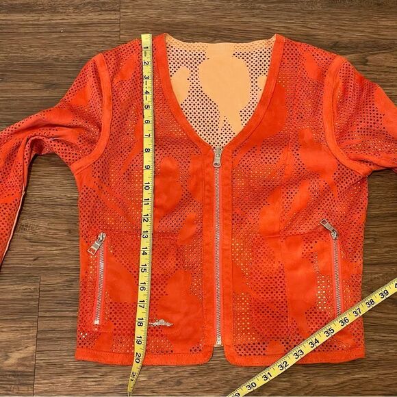 Urbancode Zipper Jacket With Bird Design on Back Orange US Size 4 UK Size 8 - Picture 12 of 16